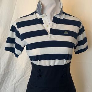 Navy & White Striped Polo Shirt, Never Worn